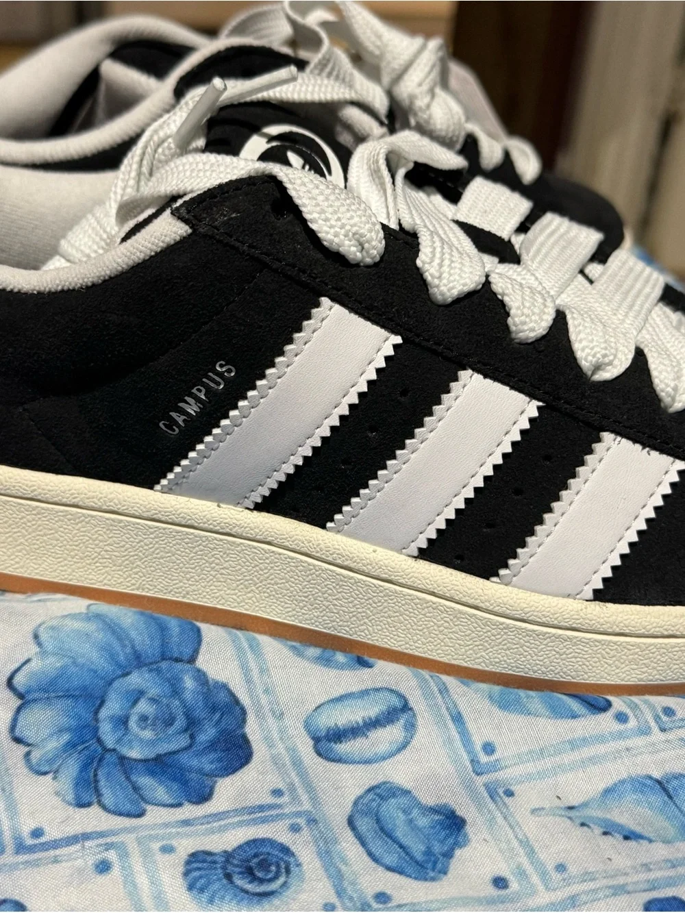 adidas Black and White Campus Low-Top Sneakers